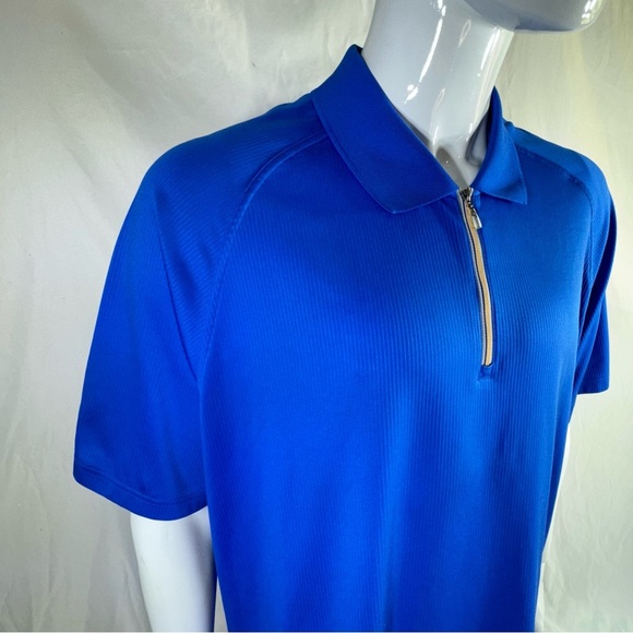 Adidas Men’s Royal Blue Performance Wear Clima Cool Golf Polo Shirt - Picture 2 of 6
